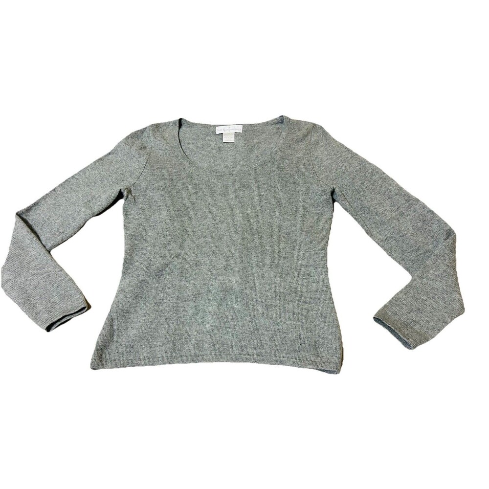 Soft Surroundings 100% Cashmere Sweater Women’s XS Gray Luxury Minimalist
